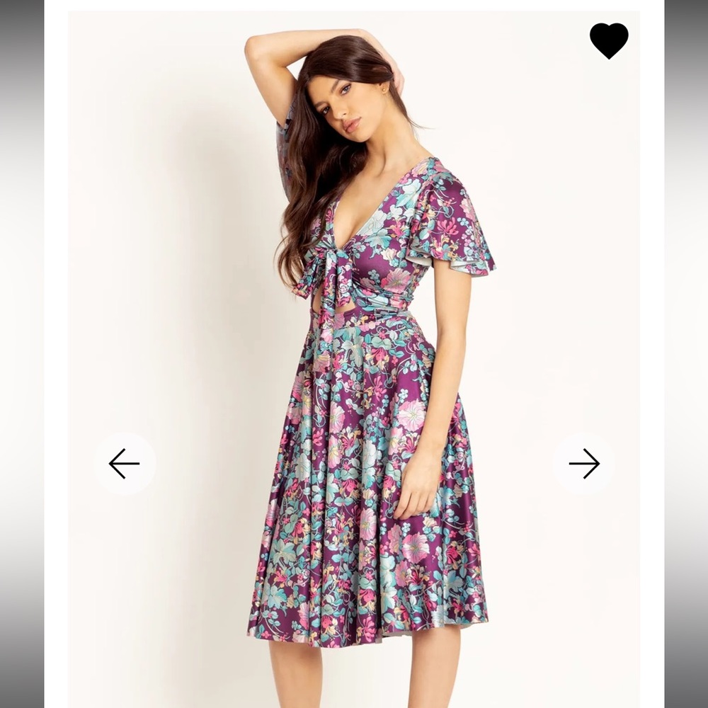 Blackmilk Mucha Honeysuckle Rio Midi Dress with Removable Tie  and Pockets